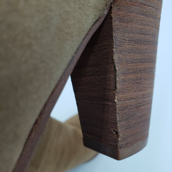 Joie Dune Rigby Bootie Boots 5 Womens Suede Crisscross Ankle Heels Brown - Picture 8 of 8